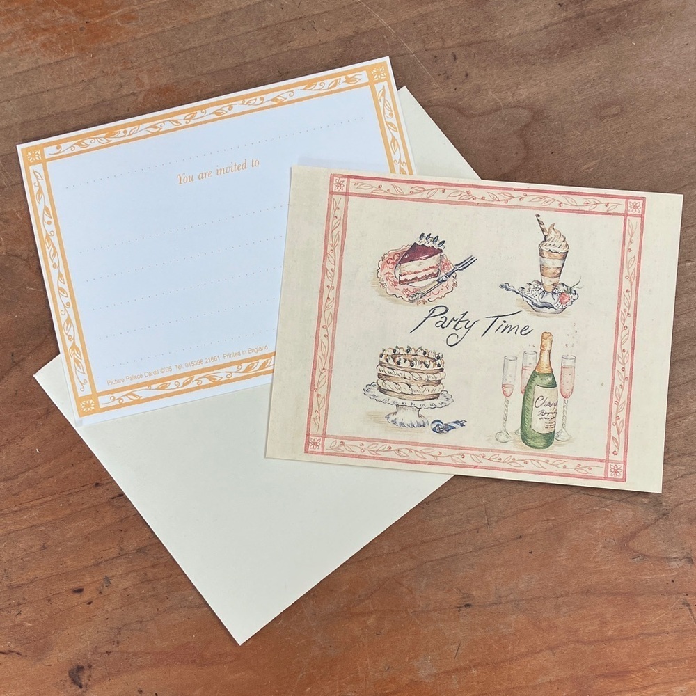 Vintage Party Invitation Cards Set of 21 with envelopes